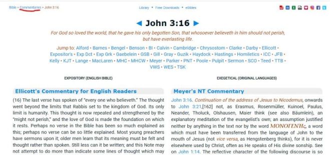 Bible study online commentaries