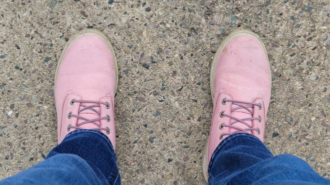 Pink Timberlain Work Boots
