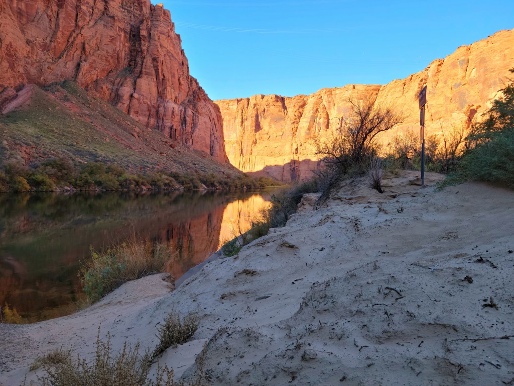 Morning sun lighting a canyon wall
