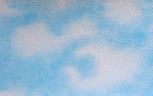 White Watercolor Clouds with Blue Sky